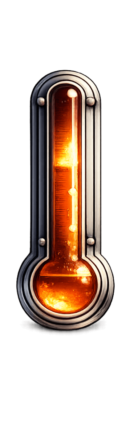 Thermometer illustrating the current escalation temperature