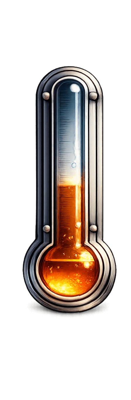 Thermometer illustrating the current escalation temperature
